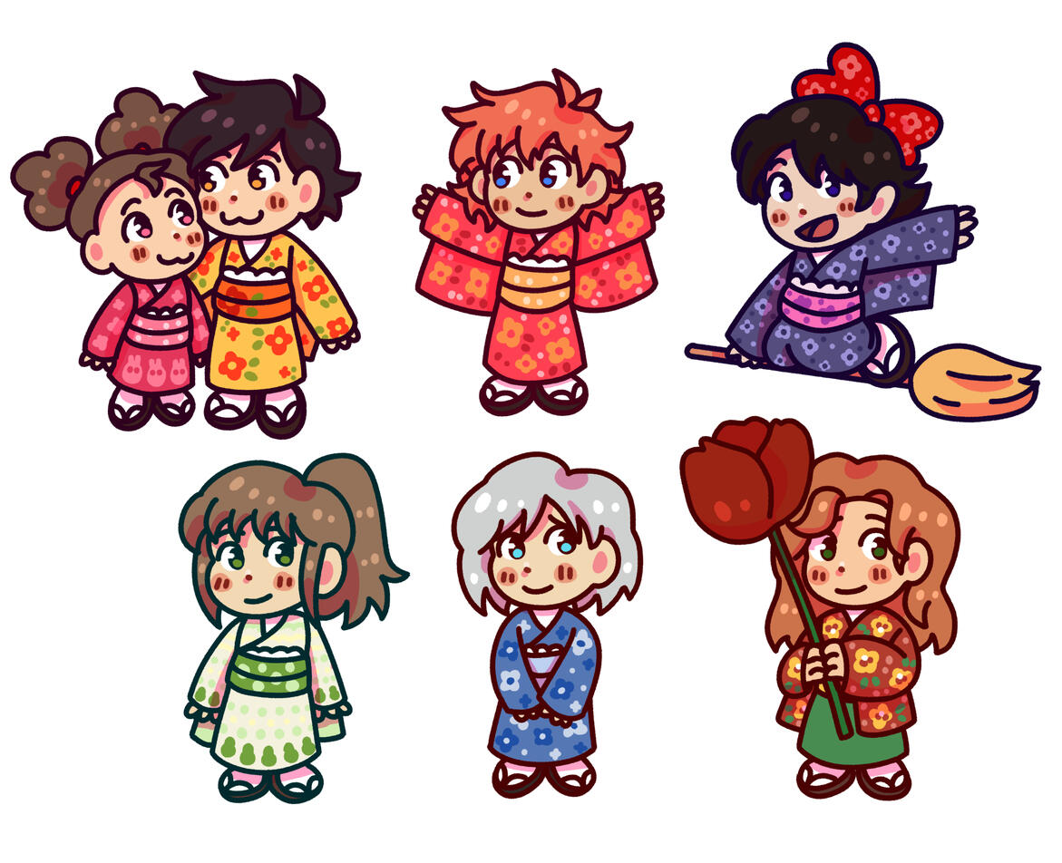 Ghibli Girls in Kimono